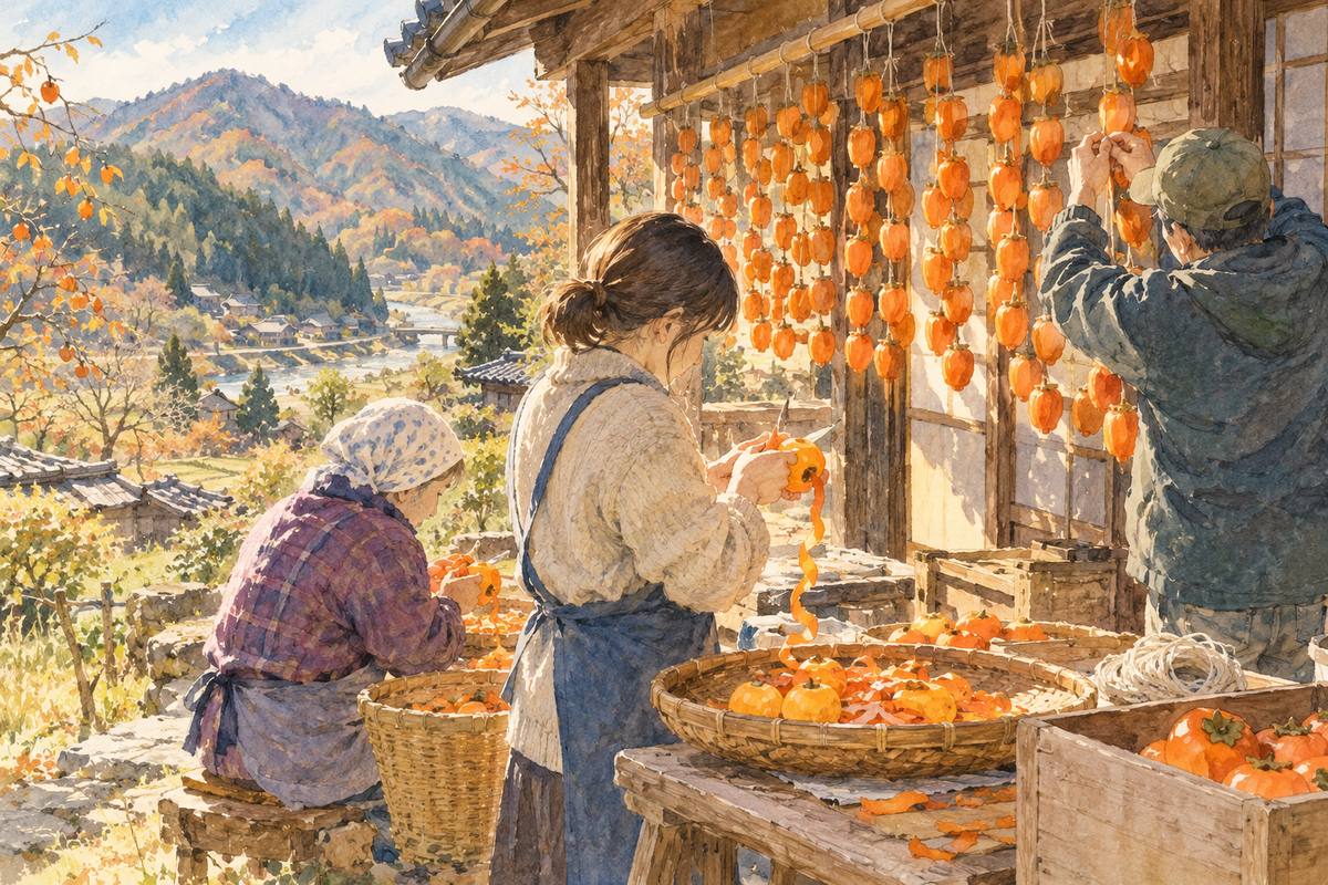 ころ柿作り体験会 in 丸森（イメージ）