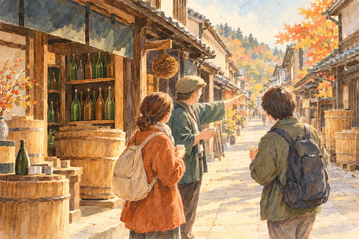 仙台・荒町の酒屋と麹屋を歩き、地元のお酒を味わう（イメージ）