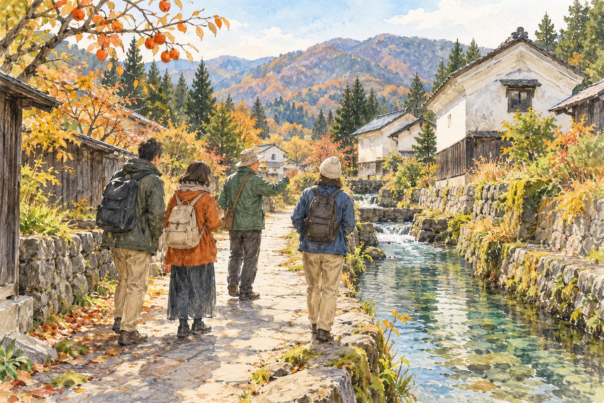 長井の水路と町並みを、地域の案内人と歩く（イメージ）