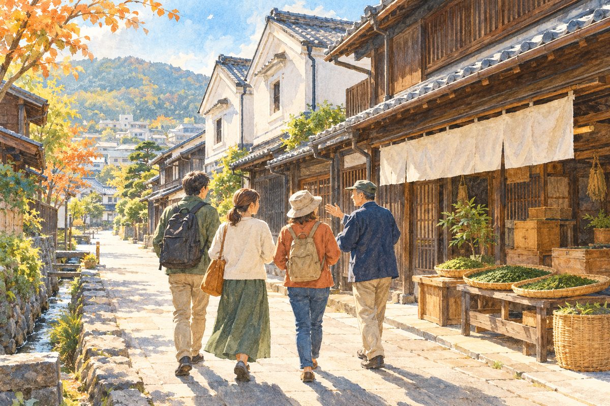 静岡の茶町と北番町を、駿府ウエイブのガイドと歩く（イメージ）